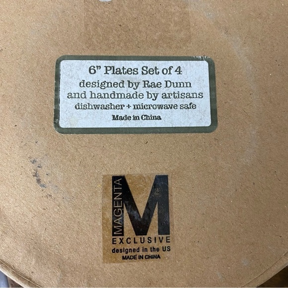 Rae Dunn Coastal Life 6” Plate Set M Stamp Crab Starfish Seahorse Sandpiper - Picture 5 of 5